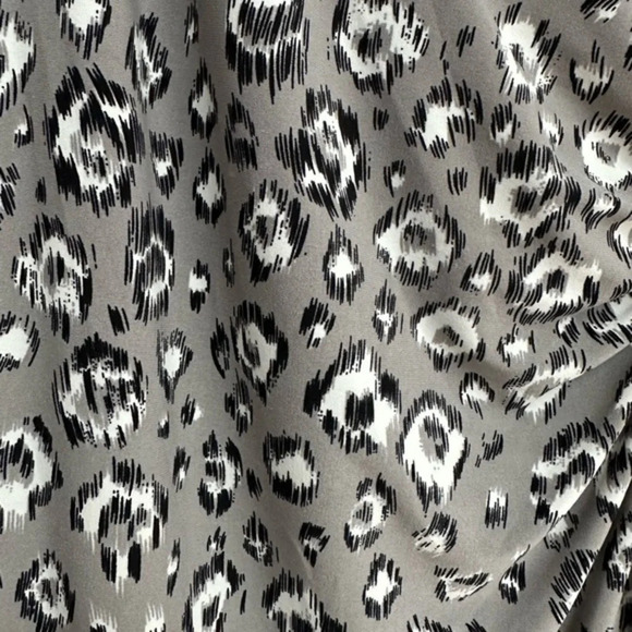 Norma Kamali | Grey & Black Leopard Print Long Sleeve Fitted Sheath Dress Size M - Picture 7 of 11